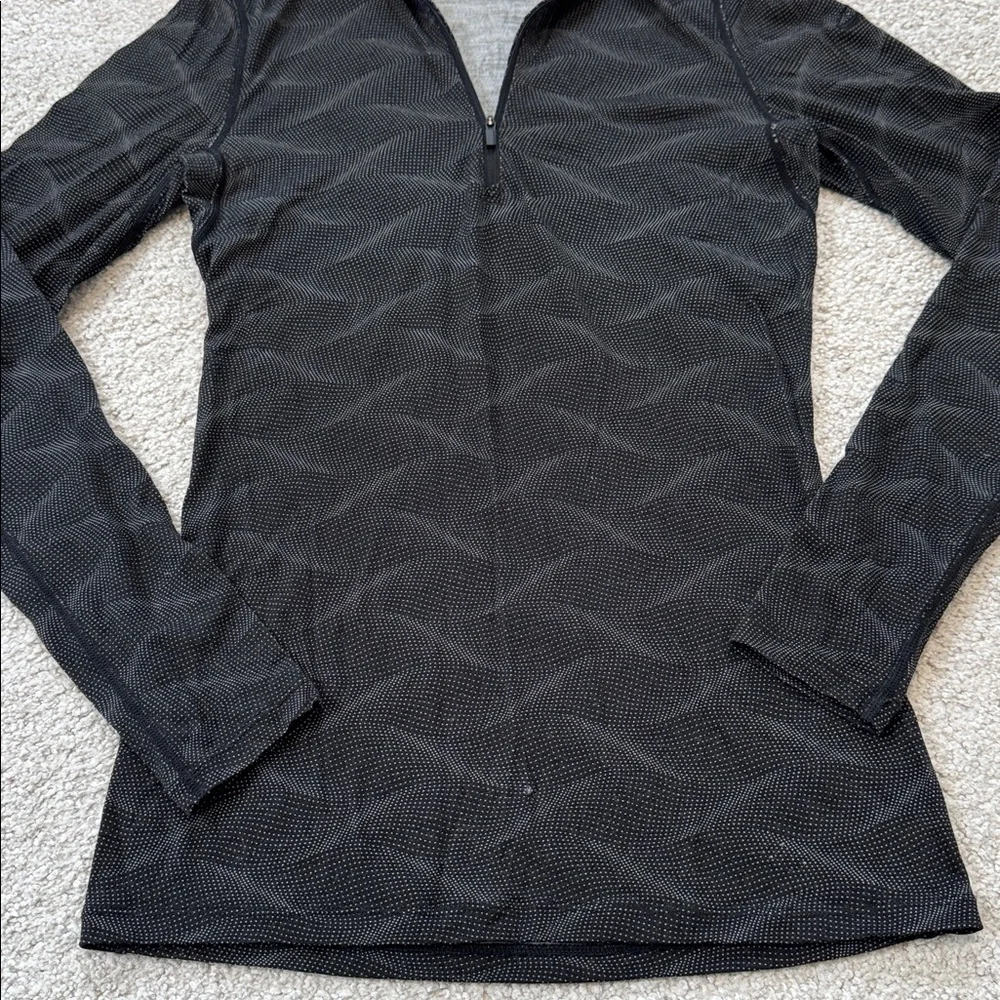 Icebreaker Merino 200 Half-Zip Long Sleeve Base Layer Shirt Black Print SzS - Picture 5 of 11